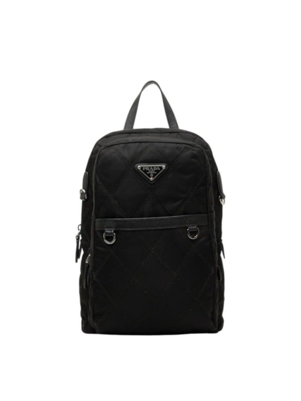 Prada Quilted Mini Backpack Black Nylon Leather